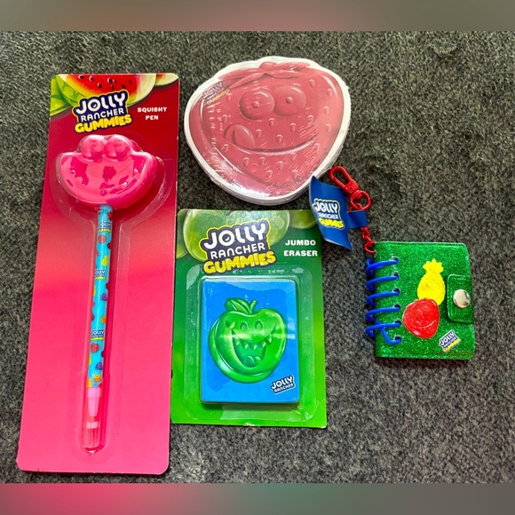 * Jolly Ranchers Stationery 4 Piece Set School Set Back To School Supplies New - Picture 1 of 2